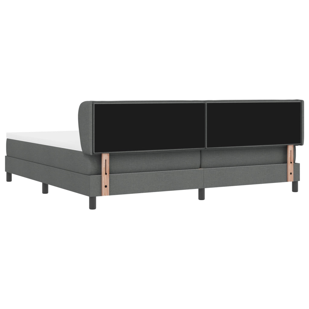 Letto a molle con materasso  grigio scuro 200x200 cm in tessuto