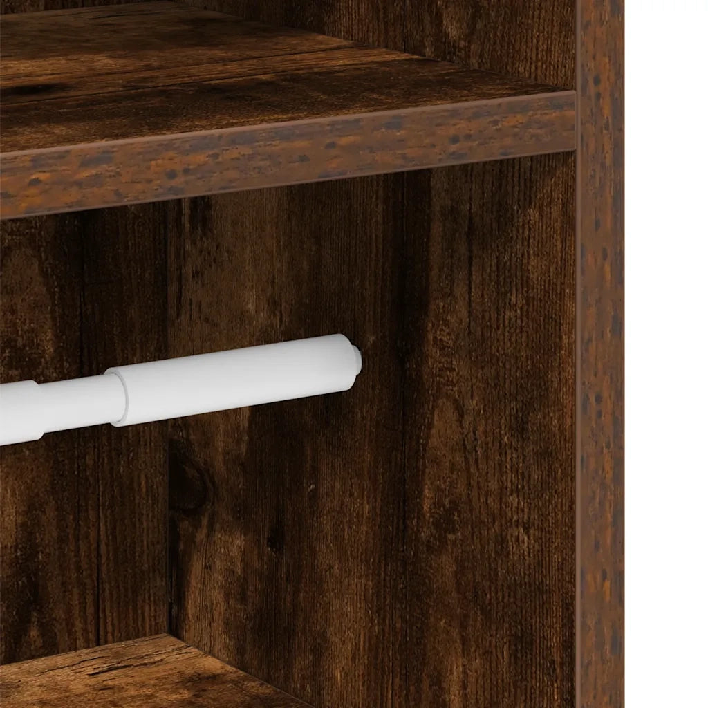 vidaXL Mobile da Bagno con Portarotolo Rovere Fumo 20,5x22x90 cm