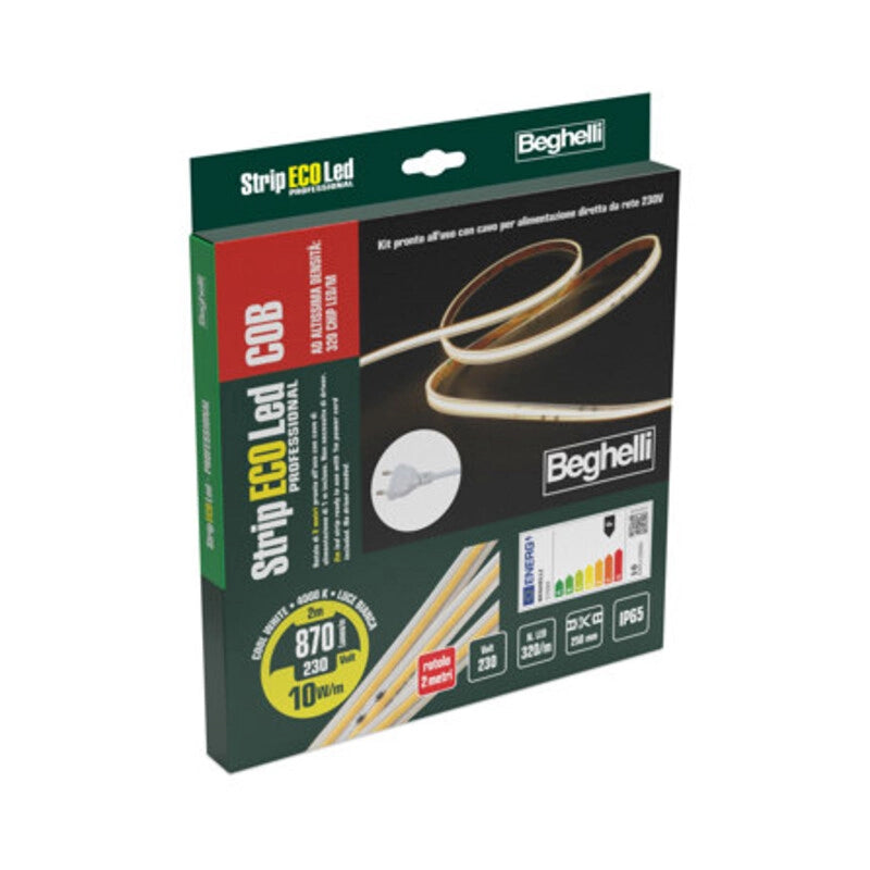 BEGHELLI STRIP LED 230V-10W IP65-4000K - 2 M- 1,0 pz