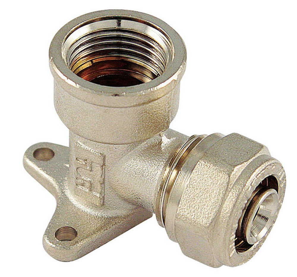 raccordo per tubo multistrato curvo femmina con flangia mis. 16x1/2 cod:ferx.vit28981