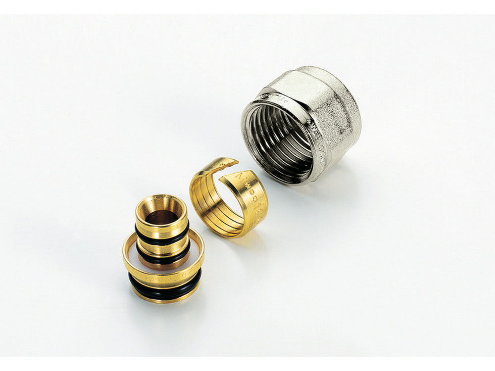 raccordo per tubo multistrato adattatore con attacco 1/2x16 mis. 16x2 cod:ferx.vit36207