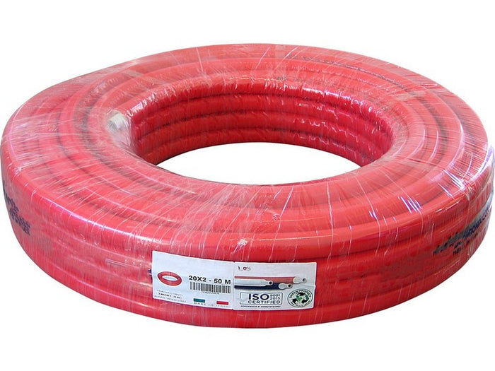tubo multistrato spessore alluminio mm. 0,20 mis. 16x2,0 colore rosso cod:ferx.vit50064