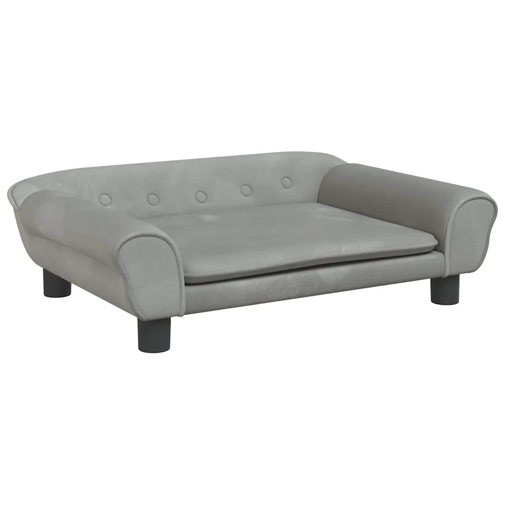 Lettino per Cani Grigio Chiaro 70x48x22 cm in Velluto 172013
