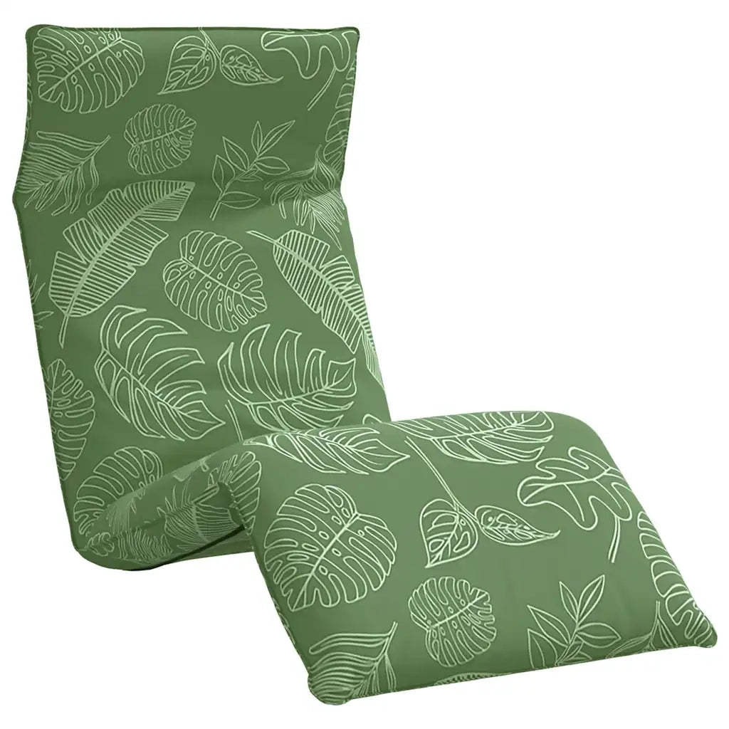 Sdraio da giardino | Lettino Pieghevole Motivo a Foglie 175x54x8,5 cm Tessuto Oxford