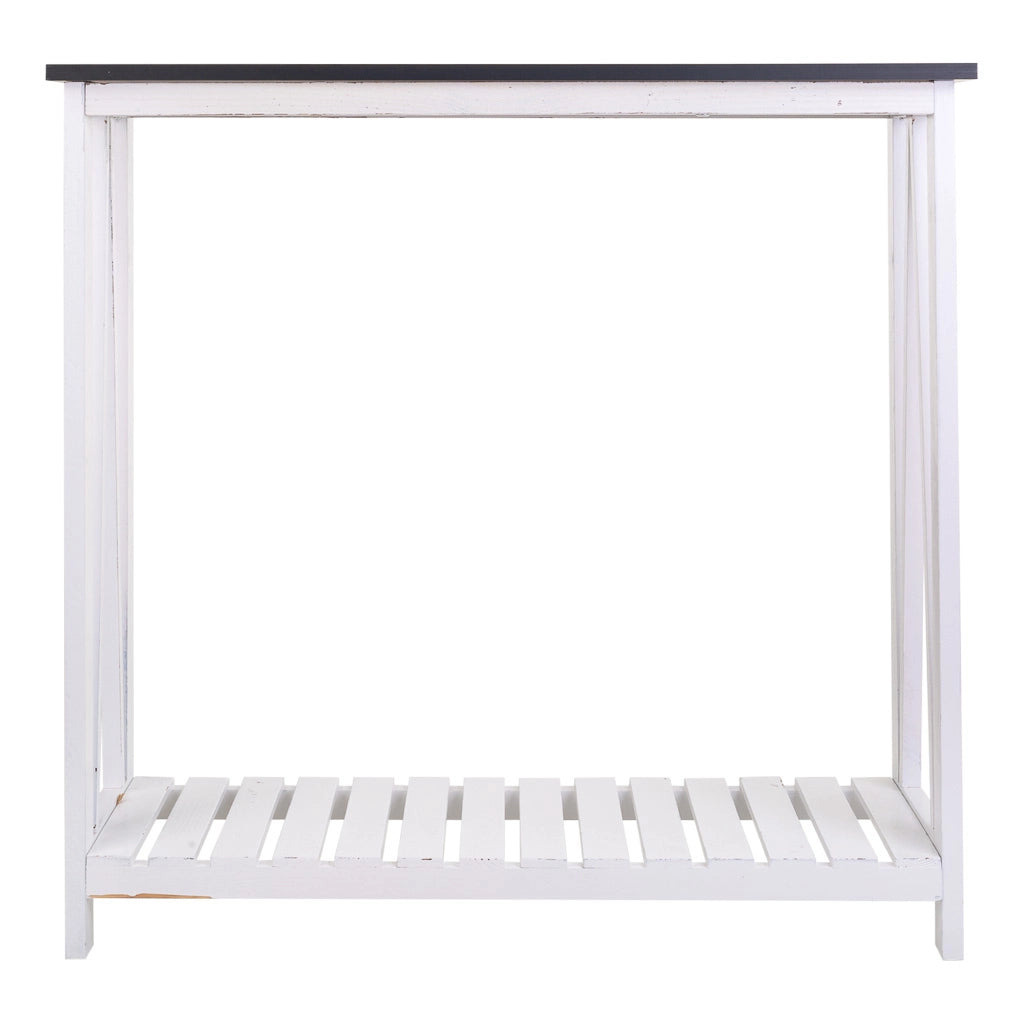 Mobile da ingresso in legno bianco 80x30x80h