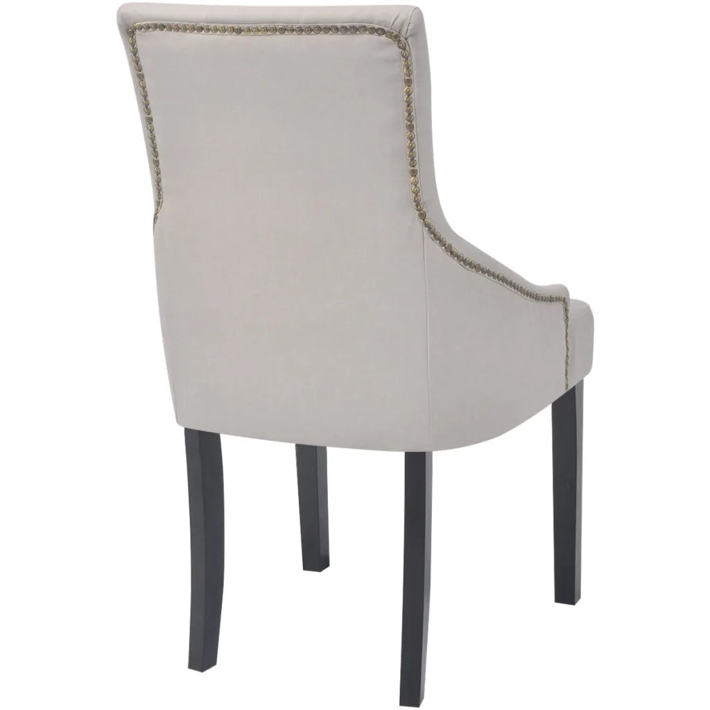 Sedie da Pranzo 6 pz Grigio Crema in Tessuto cod mxl 31449