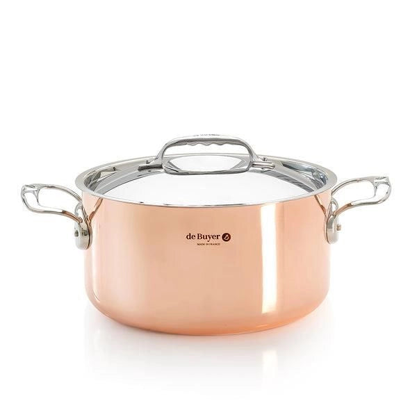De Buyer 6242.28 Prima Matera Pentola 8 L in Rame con Rivestimento in Acciaio Inox colore Rame