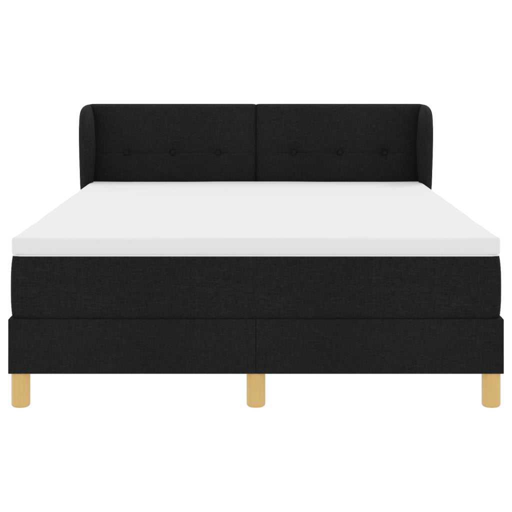 Letto Contenitore  con materasso, Nero, 140x200 cm, Tessuto