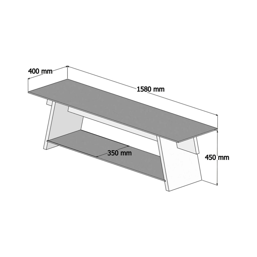 Mobile porta TV Amorosi, Credenza da soggiorno, Armadio basso per TV, Base parete attrezzata, 158x40h45 cm, Noce e Nero