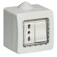 Kit presa bipasso+deviatore in custodia IP55