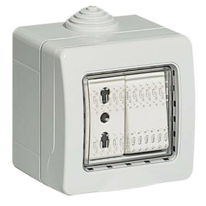 Kit presa bipasso+deviatore in custodia IP55