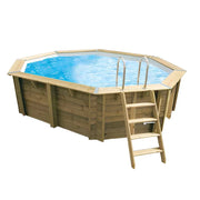 Piscina In Legno Ottagonale Northwood 300 - 3,00 X 4,00 H1,20 M - Liner Blue