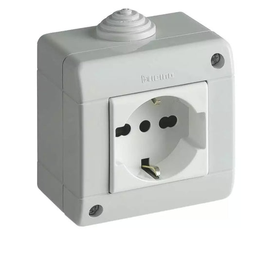 Presa Schuko bipasso in custodia IP40
