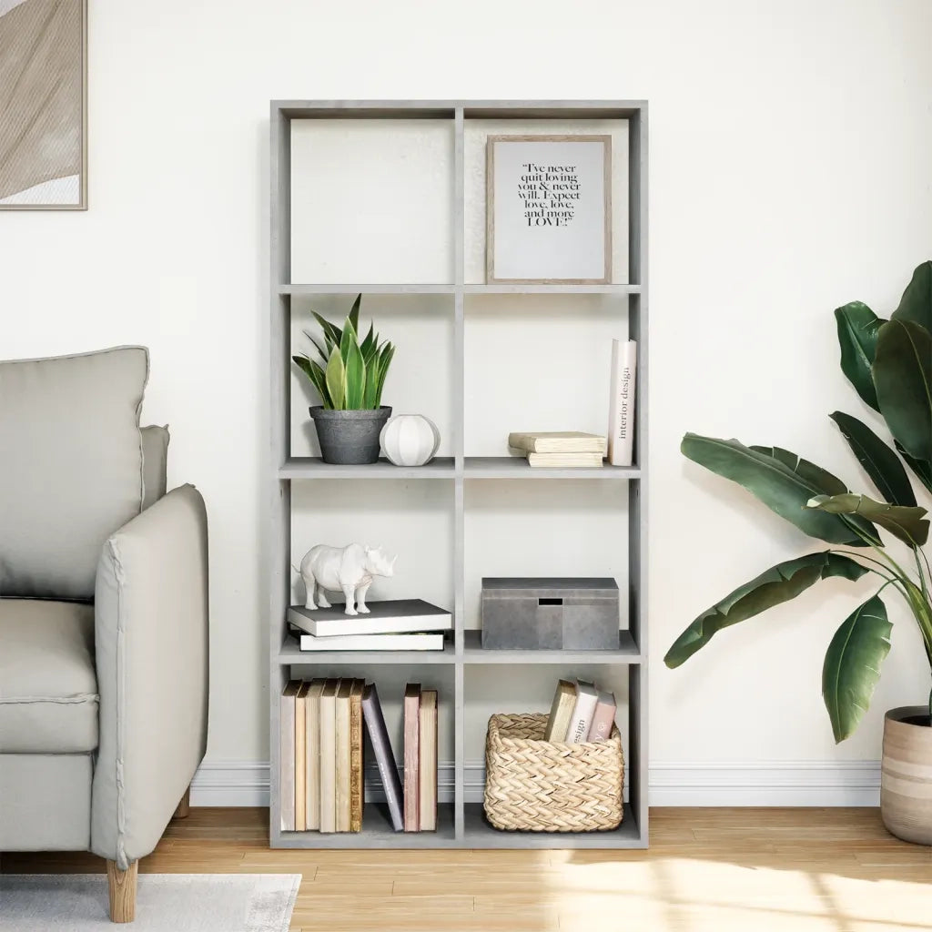 vidaXL Libreria Divisorio Grigio Cemento 69,5x29x137,5cm in Truciolato