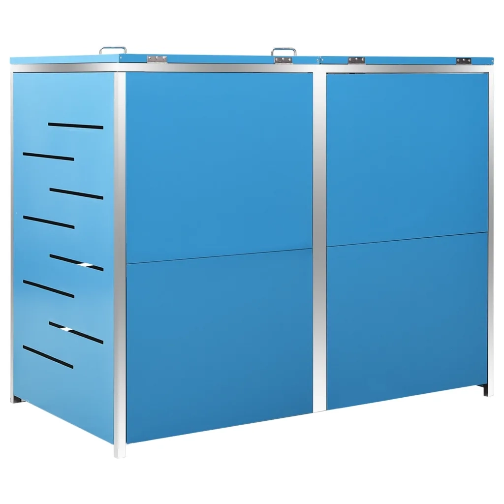 Copri Bidoni Pattumiera Doppia 138x77,5x115,5 cm Acciaio Inox