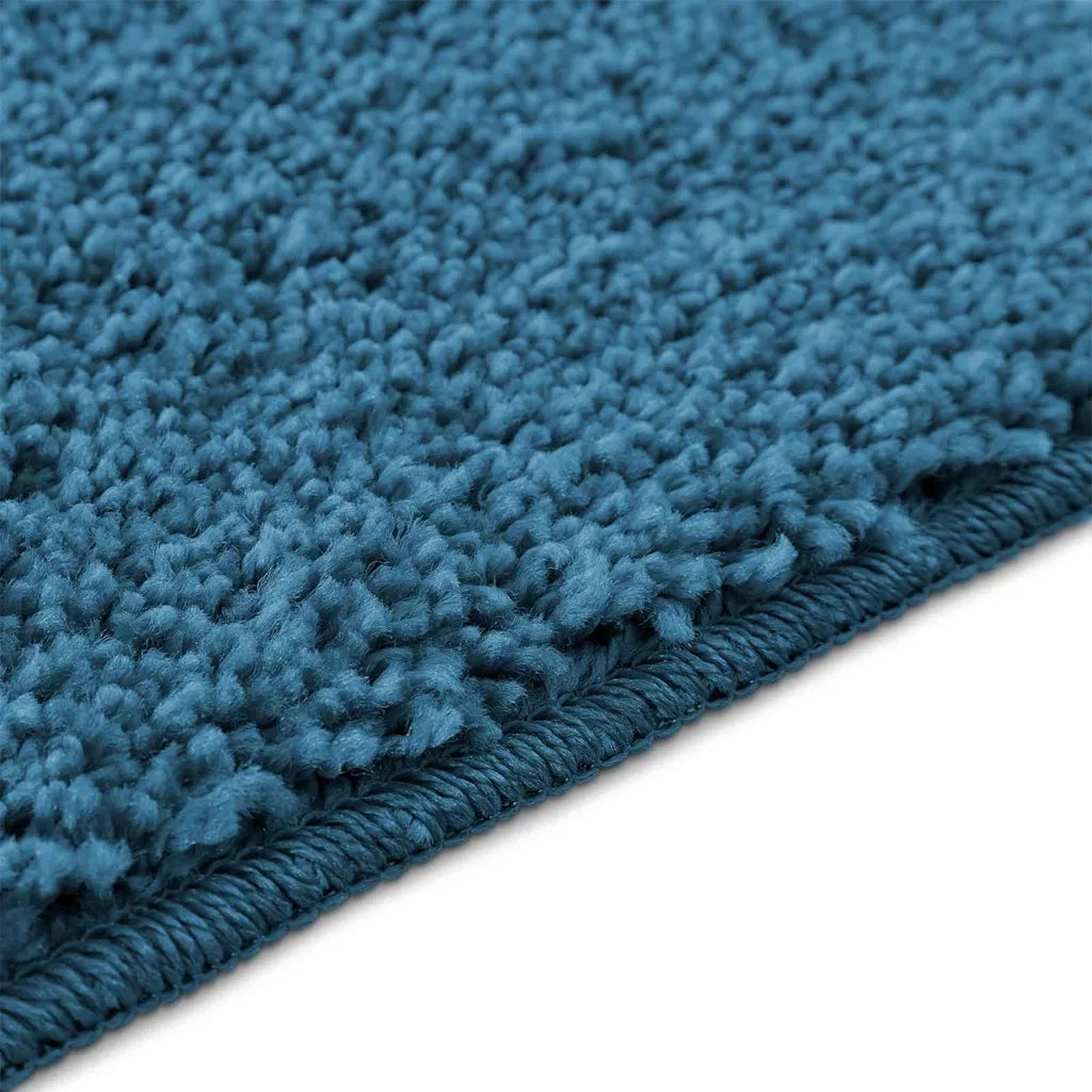 Tappeto Antiscivolo per Bagno con Taglio per Toilette Blu CFW5254202