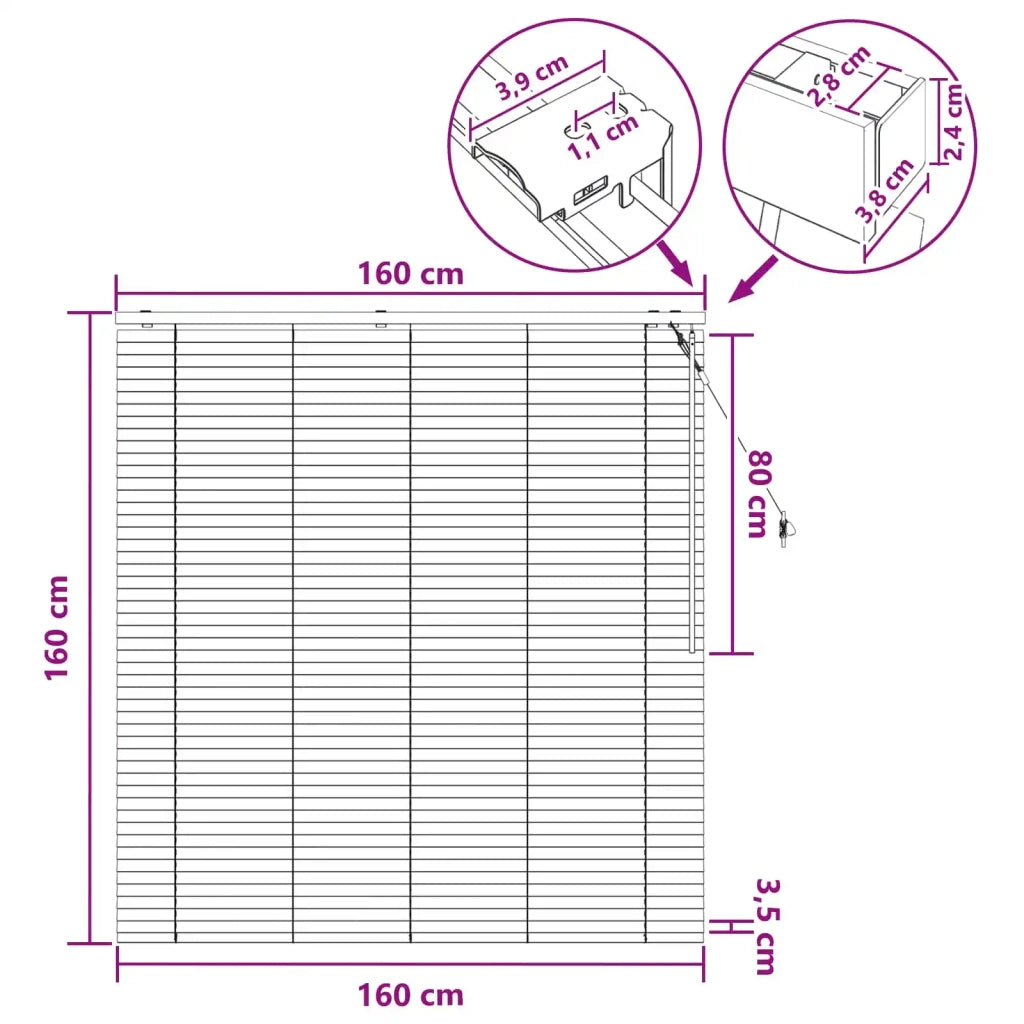 Tenda Veneziana Nero 160 x 160 cm 35 mm 42015503