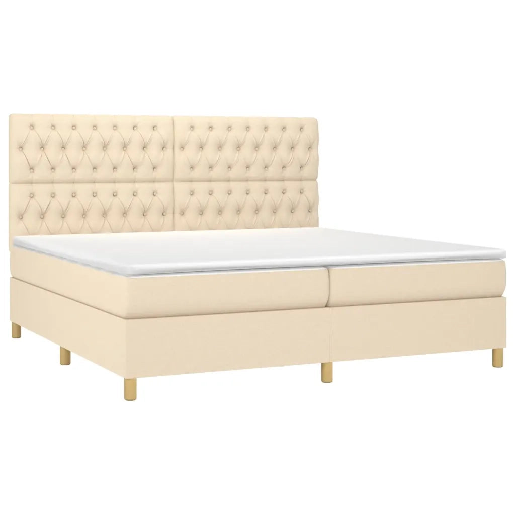 Letto a Molle Materasso e LED bianco 200x200cm in Tessuto 3135706