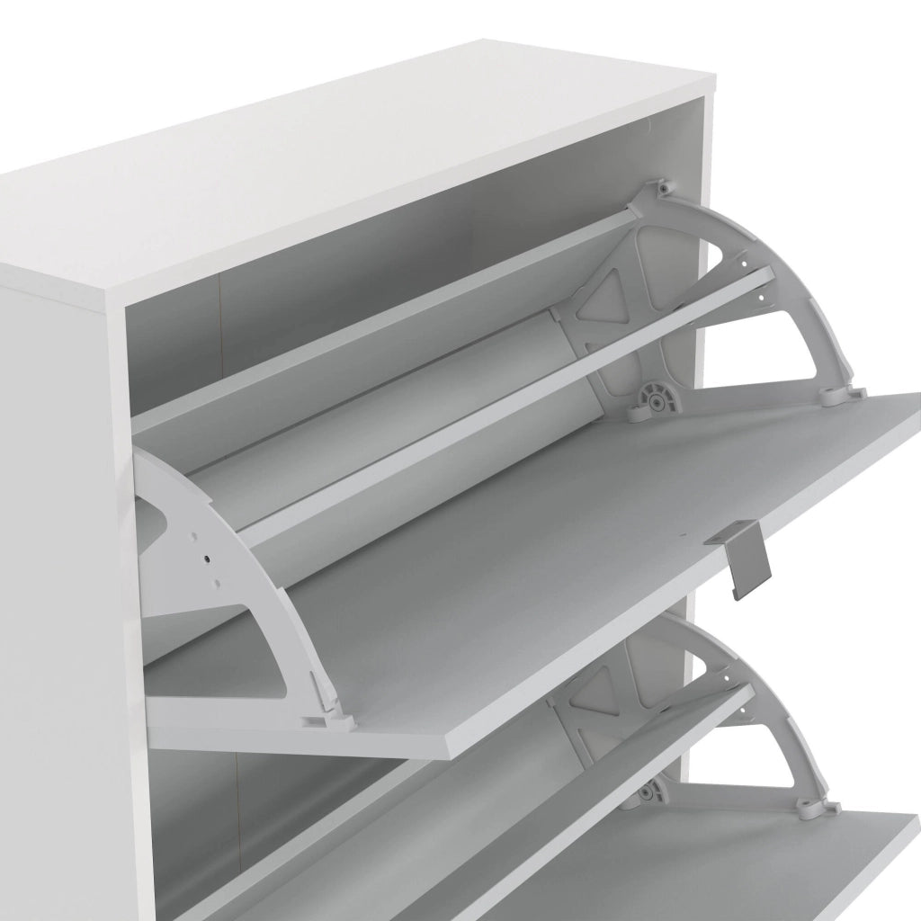 Scarpiera Aepytus, Mobile portascarpe, Armadio da ingresso multiuso, Mobiletto per calzature, 70x24 h162 cm, Bianco