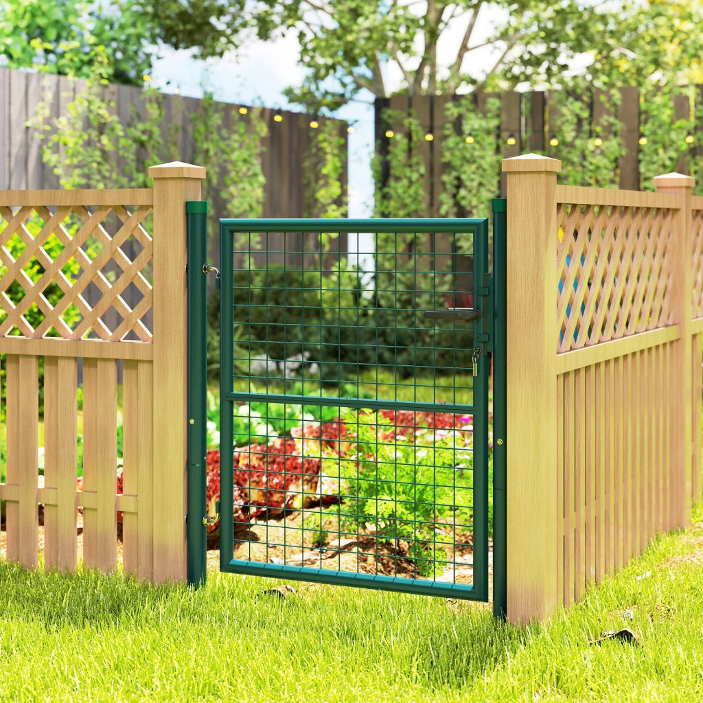 Portillon da giardino in acciaio ¨C zephmum ¨C verde 97x150 cm con serratura