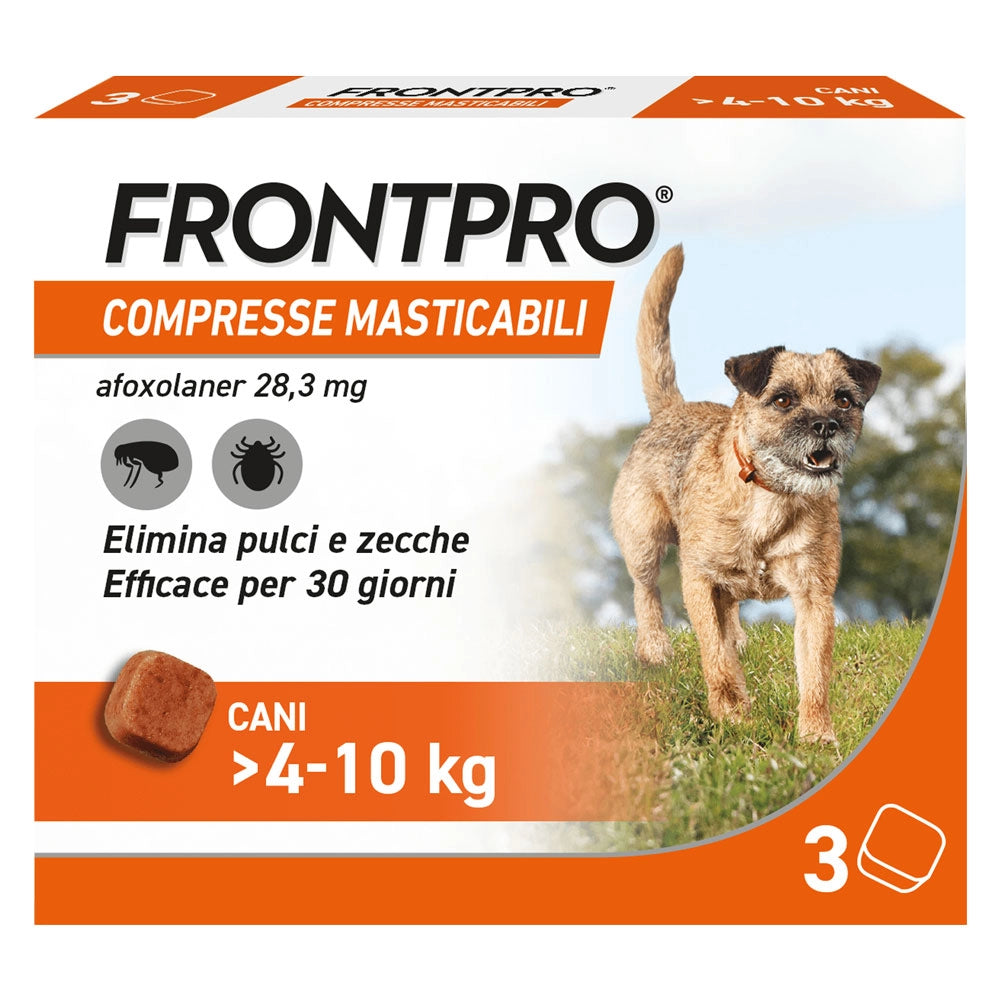 Compresse Antiparassitarie Masticabili Cani 4,0 Fino a 3 da 10 kg