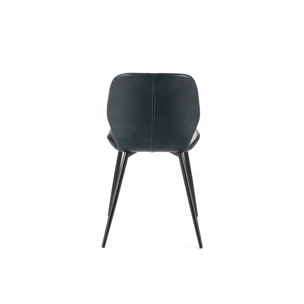 Set di 4 sedie da pranzo imbottite in tessuto soft touch effetto velluto petrolio Callisto con struttura in metallo facili da pulire | Duzzle
