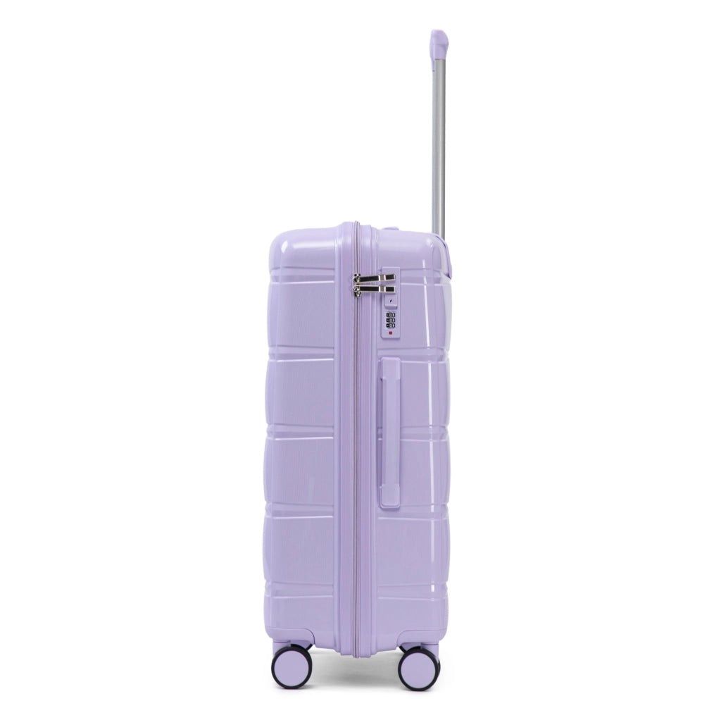 SET VALIGIE 3 Pezzi 51/61/71 cm PP Viola con Lucchetto