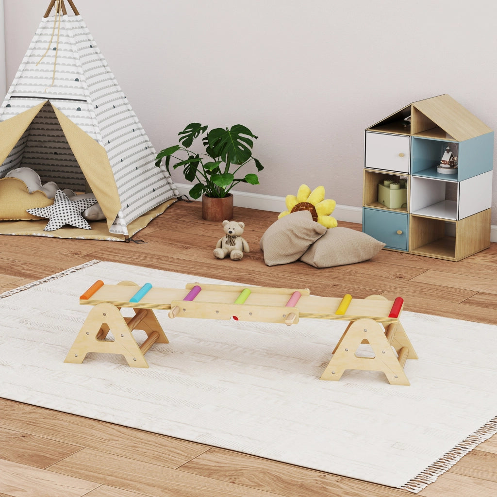 Bilanciere per Bambini 2 in 1 Wippe ¨C zephmum ¨C Legno 133x38x24 cm