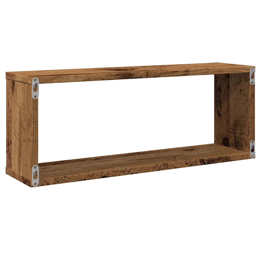 Mensole a Cubo Muro 6 pz Legno Antico 60x15x23 cm in Truciolato 856588