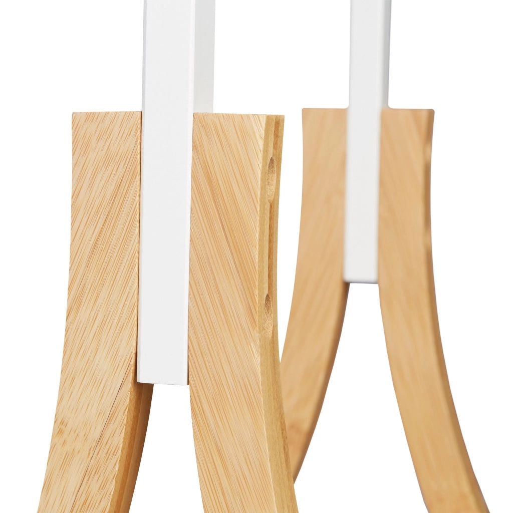 Portasciugamani da terra con 3 barre e bracci in legno bianco 13_0002273