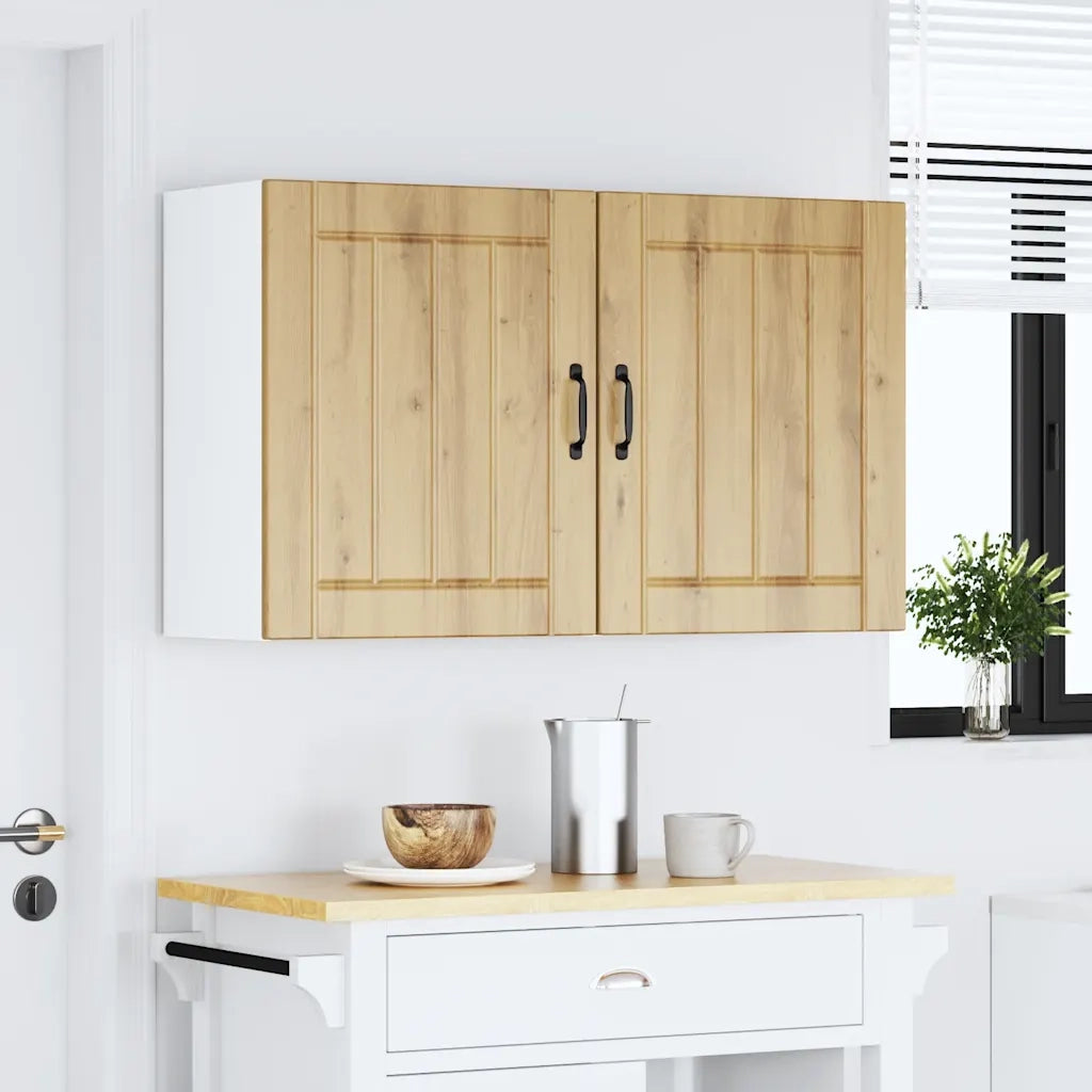 Pensili da cucina 2 pz Lucca in Legno Multistrato Rovere Artigianale 853816