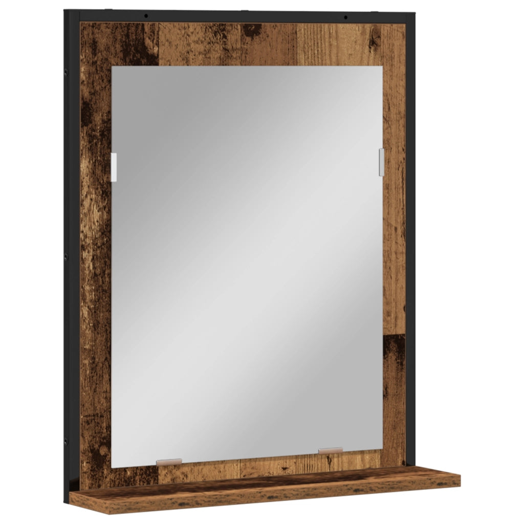 Specchio da Bagno  in Legno Vecchio 50x12x60 cm in Legno Ingegnerizzato