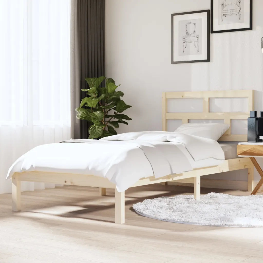 Giroletto-Struttura Letto 90x190 cm Single in Legno Massello 751437