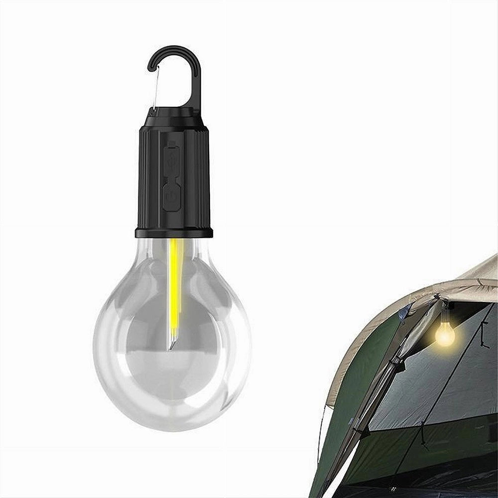 Trade Shop - Lampada Lampadina Led Bulbo Ricaricabile 3 W Usb Gancio Campeggio Tenda Camper -