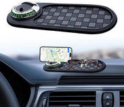 Matrice antislip multifunzionale per auto, supporto universale per smartphone, progettazione rotativa 360°, matrice antislip per auto, matrice antislip per cruscotto, con posizionamento per numero di parcheggio per smartphone (nero)