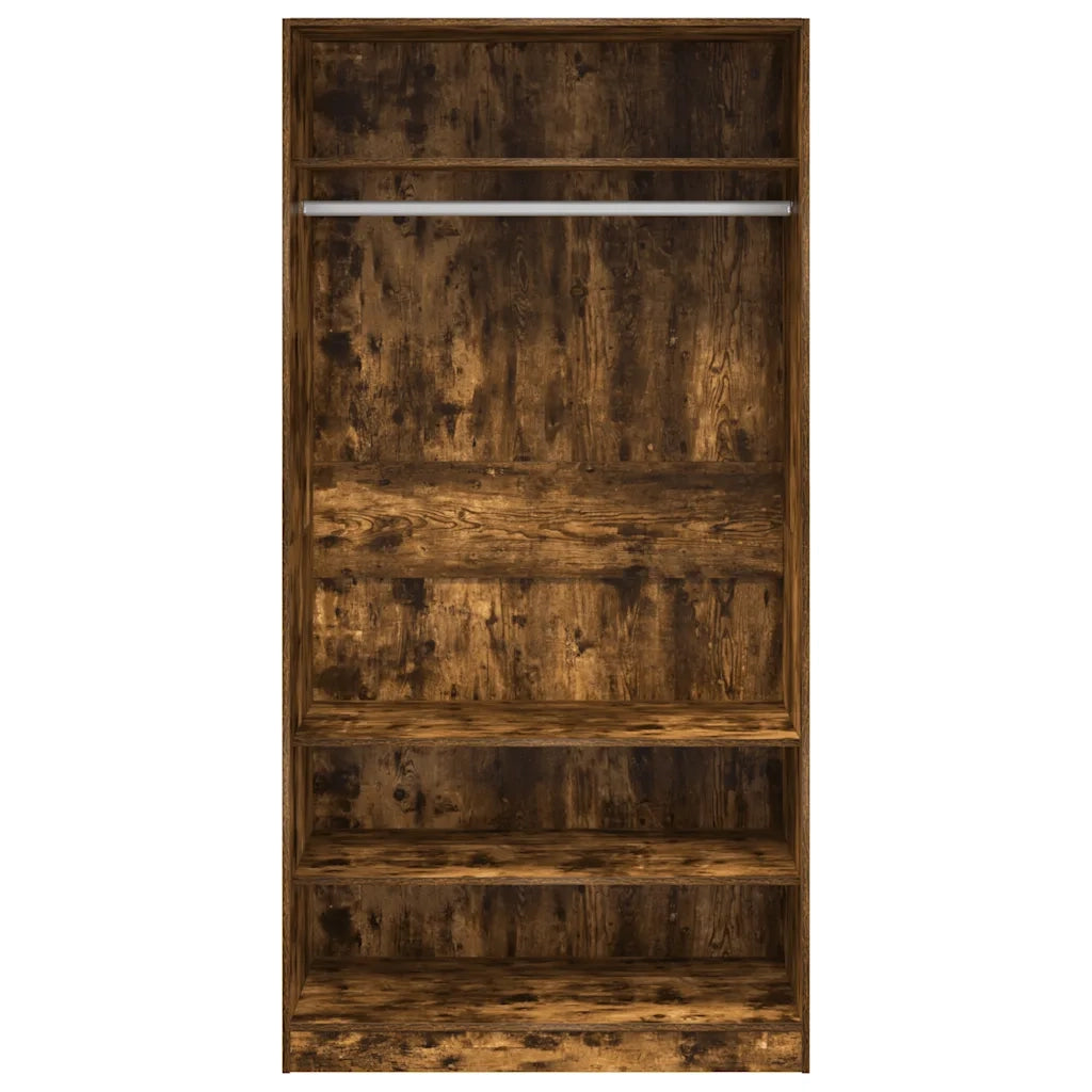 Armadio Rovere Fumo 100x50x200 cm in Legno Multistrato 826614