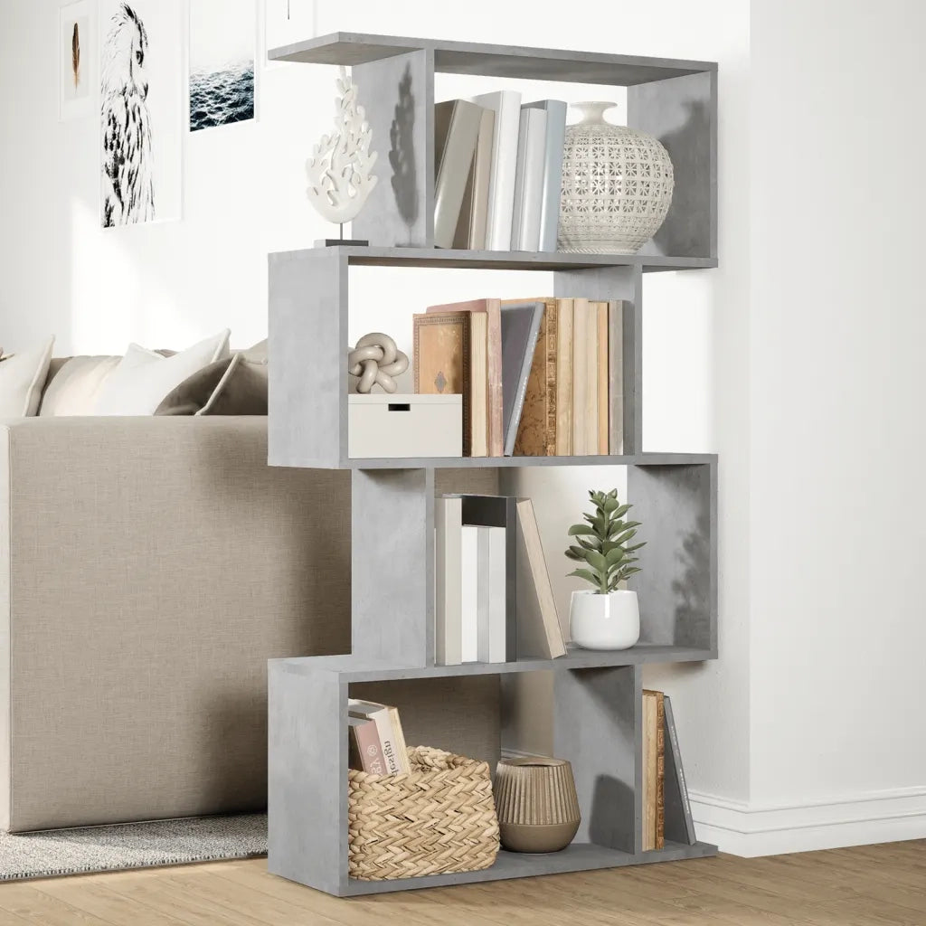 Libreria Divisorio 4 Ripiani Grigio 70x24x129 cm Truciolato 858105