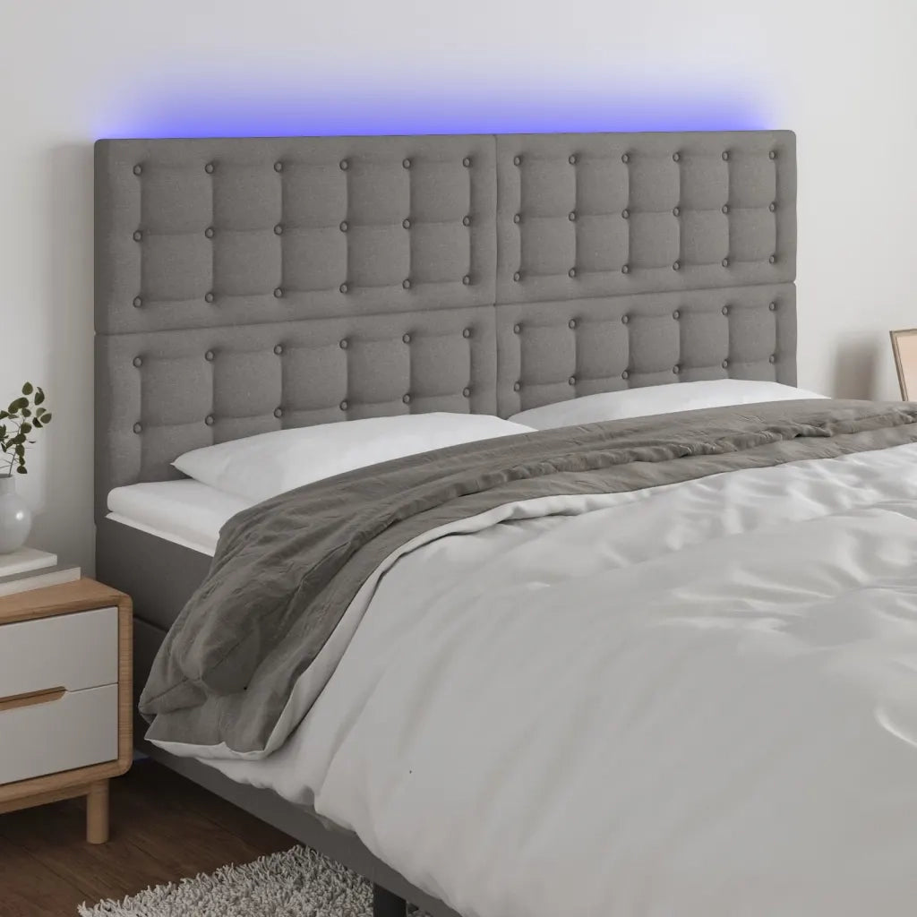 Testiera | Testata a LED GrigioScuro 180x5x118/128cm inTessuto