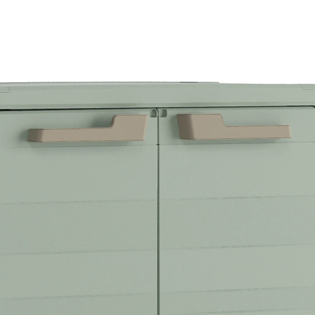 Armadio da Giardino 2 Ripiani 80x44x100 cm Keter Planet Outdoor Basso Grigio e Verde