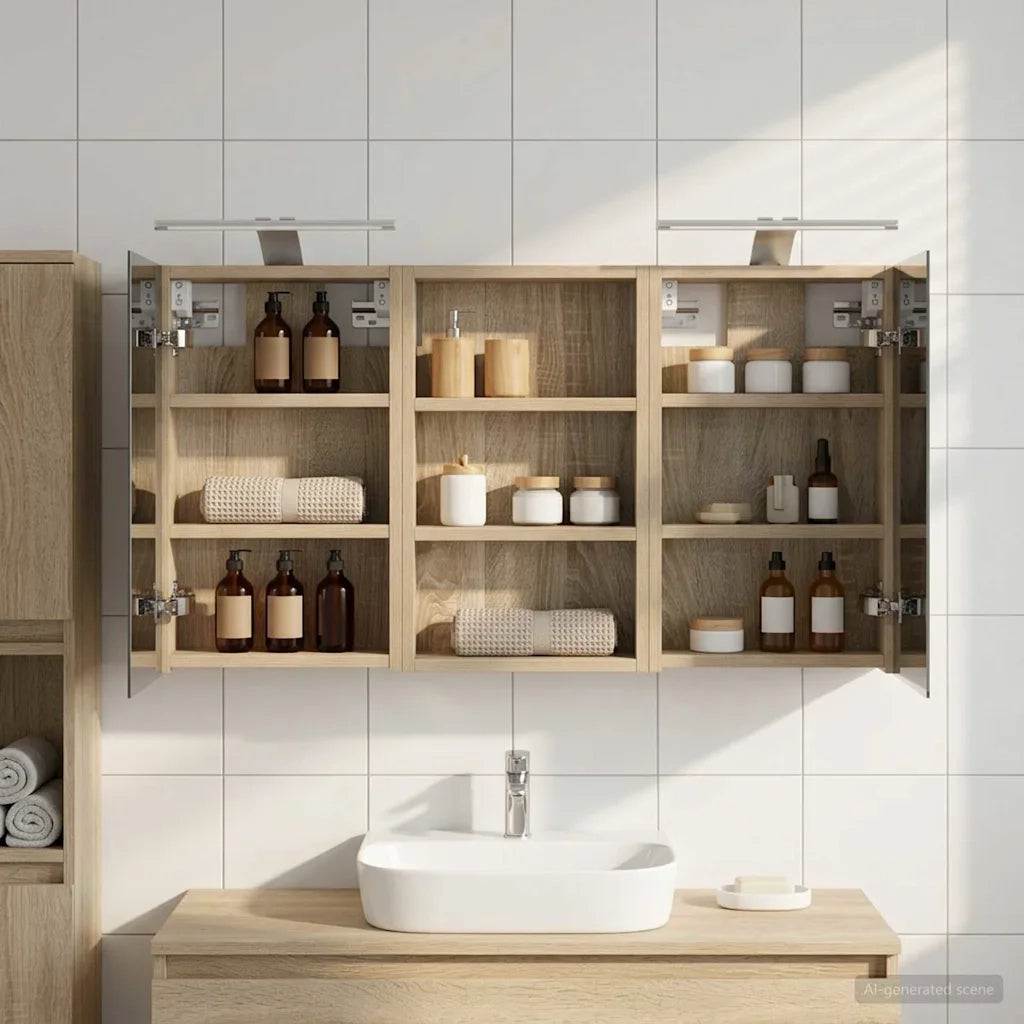 Set di Armadi da Bagno con lo scaffale 3 pcs 90 x 10,5 x 50 cm 3403674
