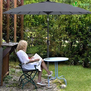 Parasole pieghevoli 270 cm con 18 balestre - tela UV protettiva - balcone terrazza esterno - grigio.