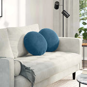 Cuscini per Seduta 2 pcs Blu Ø 40 x 13 cm Velluto