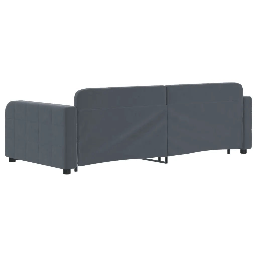 Divano Letto Estraibile Cassetti-Sofa Letto-Daybed Grigio Scuro 90x200cm Velluto 761341