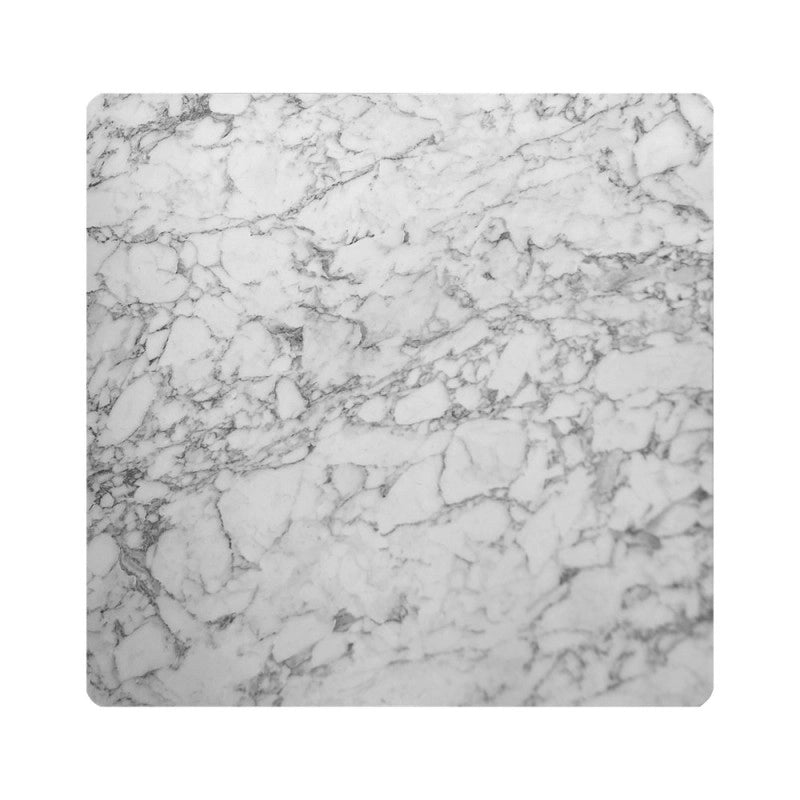 Tavolo quadrato Key 80x80 base nera e piano effetto marmo