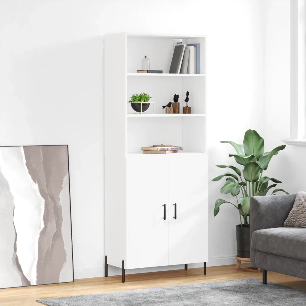 Credenza | Madia | Buffet da pranzo | Armadio da pranzo Bianca 69,5x34x180 cm in Legno Multistrato