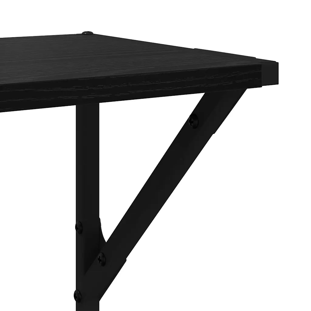 Scaffali da parete 2 pcs Rovere Nero 80 x 25 x 25,5 cm 882861