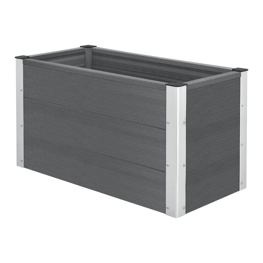 Fioriera da Giardino Esens in WPC Portafiori con Fondo Aperto 100x50x50 cm - Grigio NEU.HOLZ