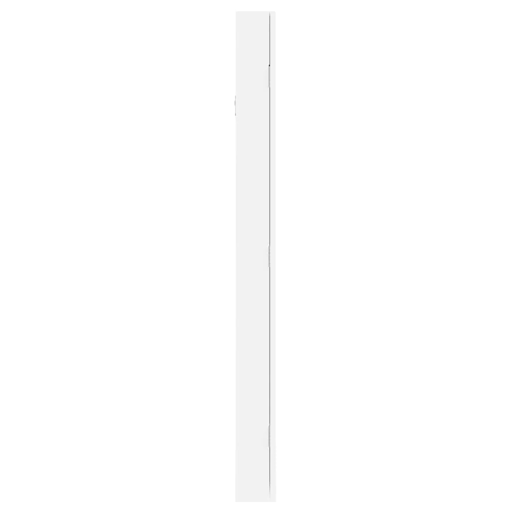 Mobiletto portagioie mobile contenitore organizer per camera da letto spogliatoio bagno con specchio a parete 30 x 8,5 x 106 cm bianco 02_0022832
