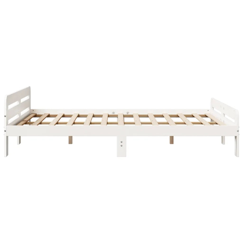 Letto senza Materasso Bianco 140x200 cm Legno Massello di Pino