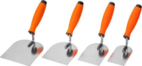 Set di scalpelli per intonaco 4 pezzi - 60 mm 80 mm 100 mm 120 mm - acciaio inox multiplo - scalpello per intonaco con impugnatura morbida - set di scalpelli per intonaco per muratura